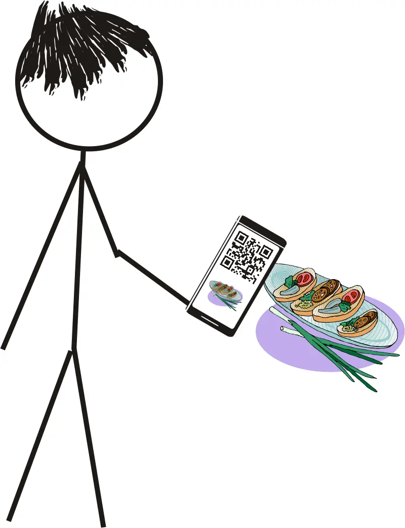 Someone pointing their smartphone at a QR code